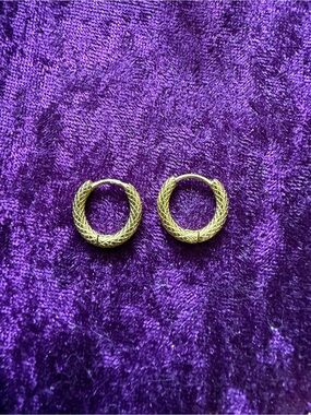 Gold Textured Hoop Earrings